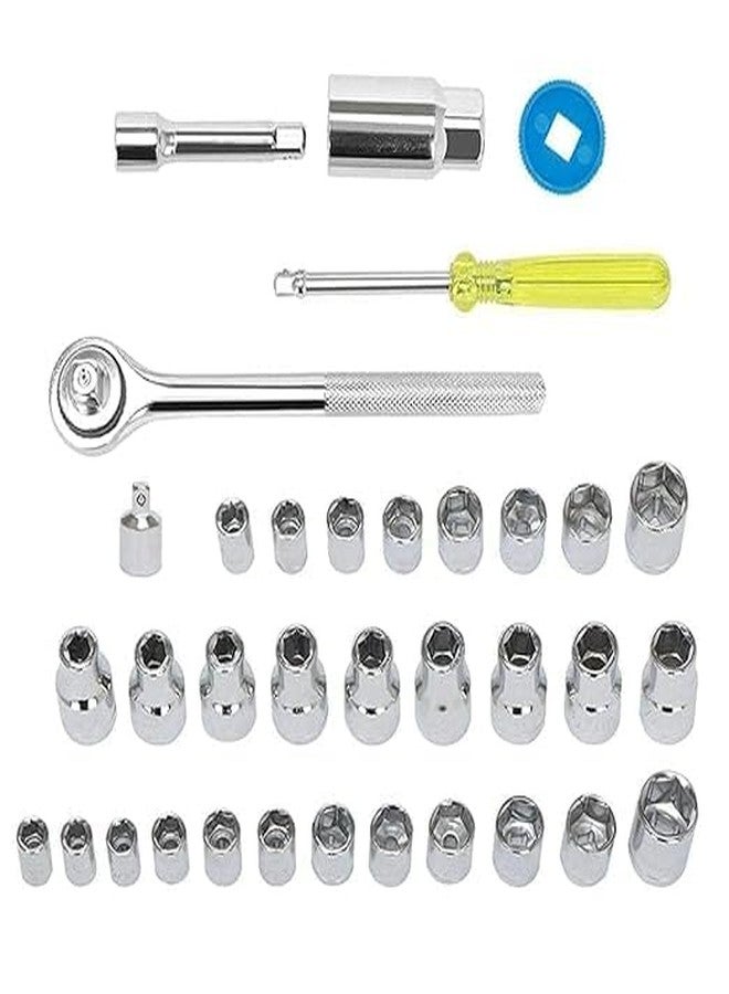 YUGANSHU 40 in 1 Screwdriver & Socket Tool Kit | Hex Wrench Ratchet Handle Set | Carbon Steel Repair Tools for Car Bike Motorcycle Household Maintenance Portable Toolbox - Image 3